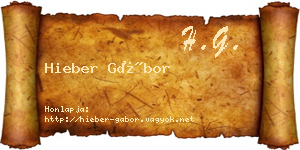 Hieber Gábor névjegykártya